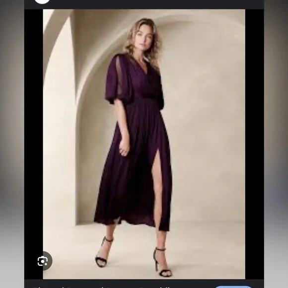 Pleated banana republic maxi petite purple dress Pleated banana republic maxi petite purple dress